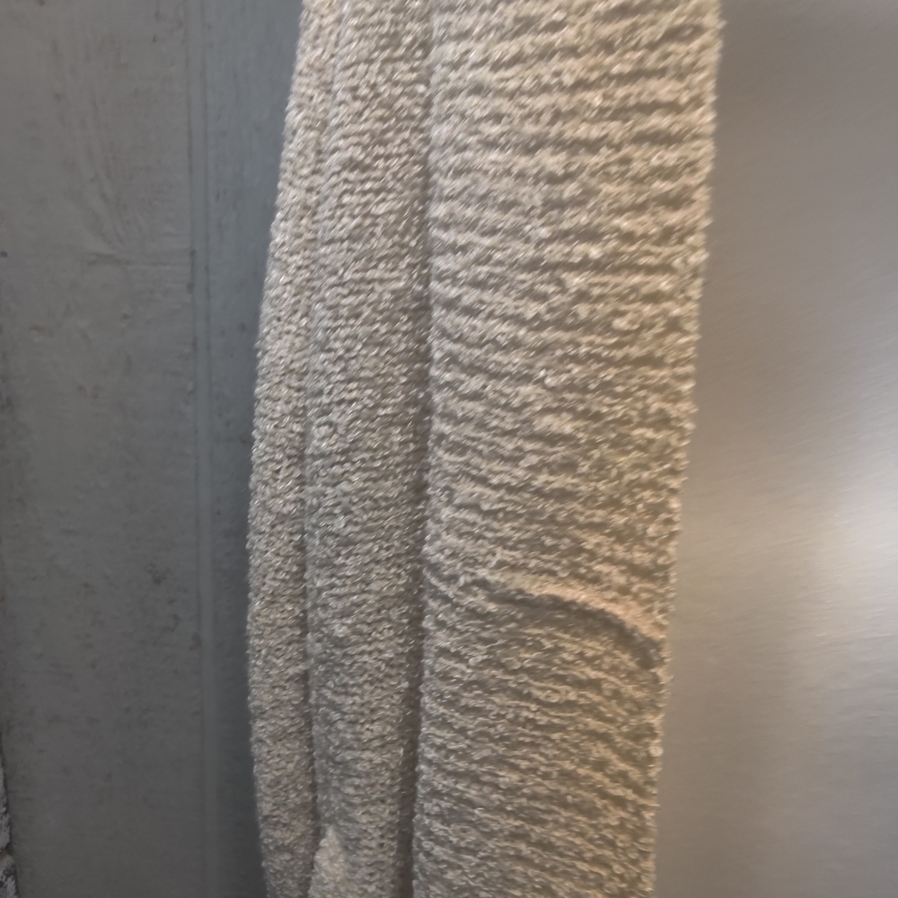 Vintage SIDEFFECTS Cream Off-white Fuzzy Knit Duster Sweater Womens L Large - Picture 12 of 13